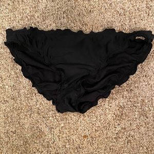 Black ruffled bikini bottoms size large